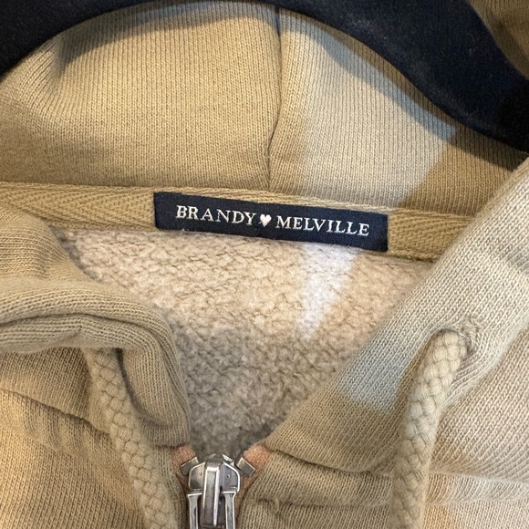 Brandy Melville Beige Zip-Up Hoodie - Picture 5 of 5